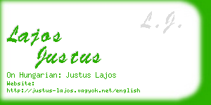 lajos justus business card